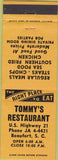 Matchbook Cover - Tommy's Restaurant Beaufort SC
