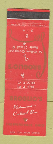 Matchbook Cover - Broglio's Restaurant Independence OH