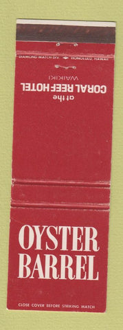 Matchbook Cover - Oyster Barrel Coral Reef Hotel Waikiki Hawai