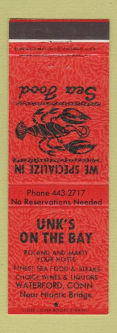 Matchbook Cover - Unk's on the Bay Waterford CT