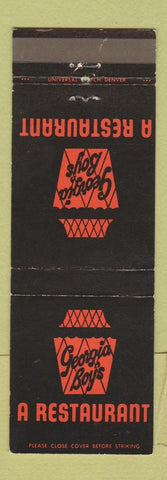Matchbook Cover - Georgia Boy's Restaurant Aurora Littleton Colorado Colfax