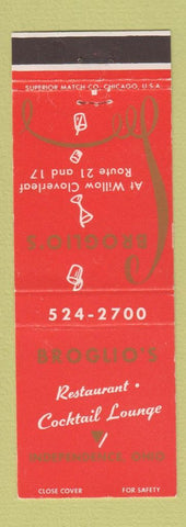 Matchbook Cover - Broglio's Restaurant Independence OH