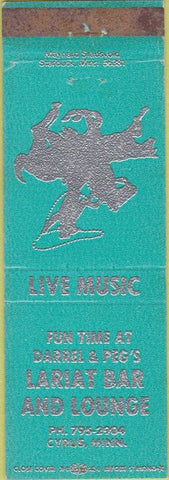 Matchbook Cover - Lariat Bar Lounge Cyrus MN