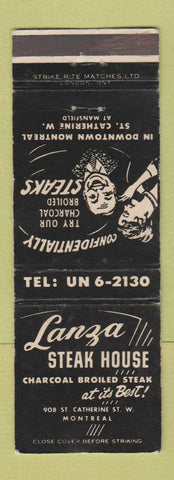 Matchbook Cover - Lanza Steak House Montreal QC WEAR