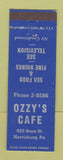 Matchbook Cover - Ozzy's Cafe Harrisburg PA
