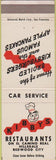 Matchbook Cover - Kirby's Restaurants Hillsdale Redwood City CA