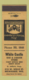 Matchbook Cover - White Castle Bar Liquor Store Milwaukee WI