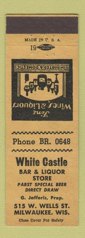 Matchbook Cover - White Castle Bar Liquor Store Milwaukee WI