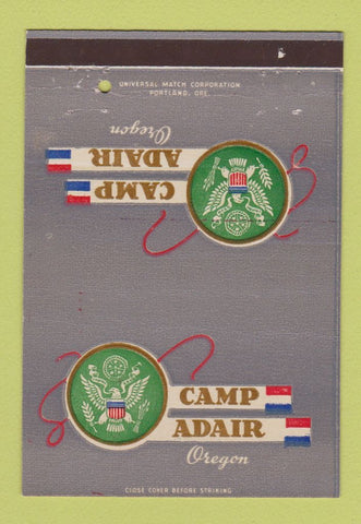 Matchbook Cover - US Army Camp Adair OR 40 Strike
