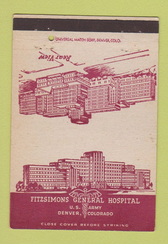 Matchbook Cover - Fitzsimons Army Hospital Denver Colorado postcard 40 Strike