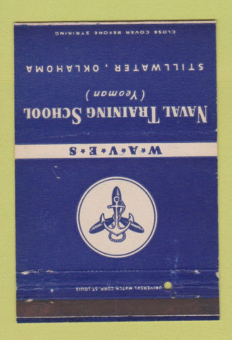 Matchbook Cover - Naval Training School Stillwater OK WORN 40 Strike