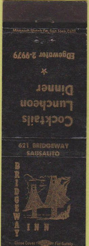 Matchbook Cover - Bridgeway Inn Sausalito CA Golden Gate Bridge