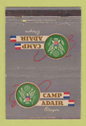 Matchbook Cover - Camp Adair OR Army 40 Strike