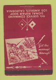 Matchbook Cover 9th Service Command Signal Repair Los Angeles CA WORN 40 Strike