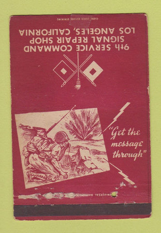 Matchbook Cover 9th Service Command Signal Repair Los Angeles CA WORN 40 Strike