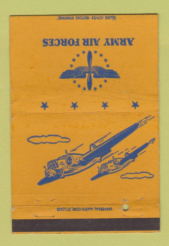 Matchbook Cover - Army Air Forces postcard military WEAR 40 Strike