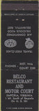 Matchbook Cover - Belco Restaurant Motor Court Emporia VA