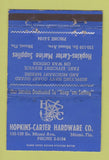 Matchbook Cover - Hopkins Carter Hardware Miami FL Marine Supply WEAR 40 Strike