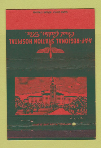 Matchbook Cover AAF Regional General Hospital Coral Gables FL postcard 40 Strike