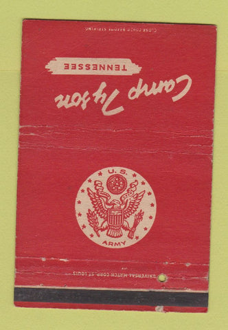 Matchbook Cover - Camp Tyson TN US Army WORN BACK 40 Strike
