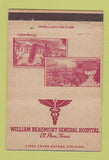 Matchbook Cover - William Beaumont General Hospital El Paso TX 40 Strike