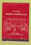 Matchbook Cover - Fort Francis Warren WY postcard WEAR 40 Strike