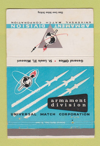 Matchbook Cover - Armament Division Universal Match St Louis MO 40 Strike