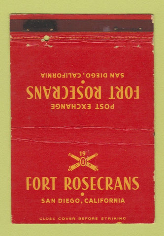 Matchbook Cover - Post Exchange Fort Rosecrans San Diego CA WEAR 40 Strike