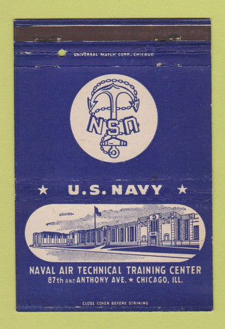 Matchbook Cover - US Navy Air Technical Training Chicago IL postcard 40 Strike