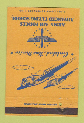 Matchbook Cover - Army Air Forces Flying School Carlsbad NM postcard 40 Strike