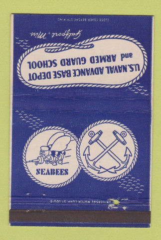 Matchbook Cover - US Naval Advance Base Depot Gulfport MS Seabees 40 Strike