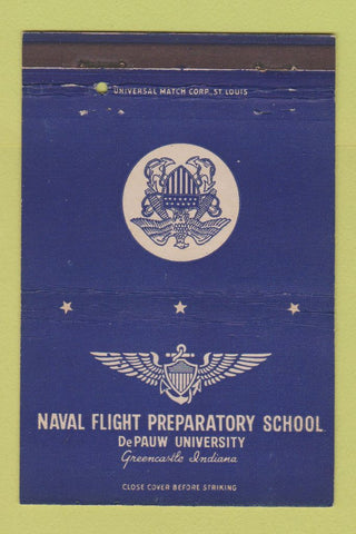 Matchbook Cover - Naval Flight Prep School DePauw Greencastle IN 40 Strike