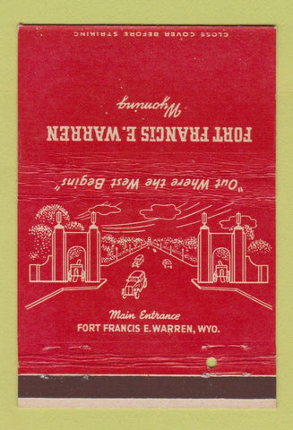 Matchbook Cover - Fort Francis Warren WY postcard  40 Strike