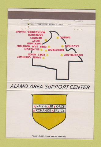 Matchbook Cover - Army Air Force Exchange Service Alamo Area TX 40 Strike