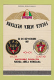 Matchbook Cover - Fuerza Aerea Mexicana Mexico 40 Strike
