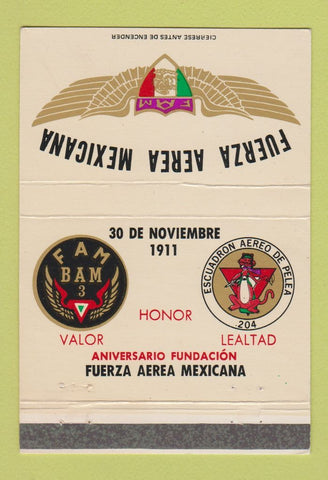 Matchbook Cover - Fuerza Aerea Mexicana Mexico 40 Strike