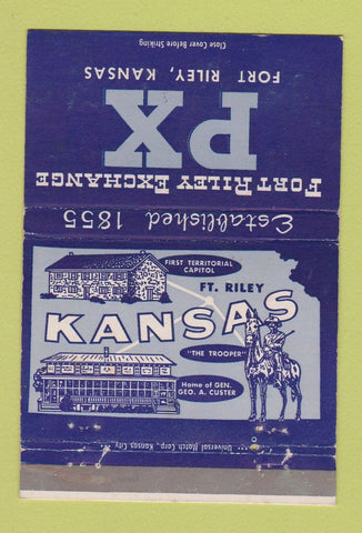 Matchbook Cover - Fort Riley Exchange PX KS 40 Strike