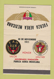 Matchbook Cover - Fuerza Aerea Mexicana Mexico 40 Strike