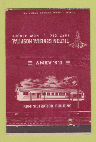 Matchbook Cover Tilton General Hospital Army Fort Dix NJ postcard WEAR 40 Strike