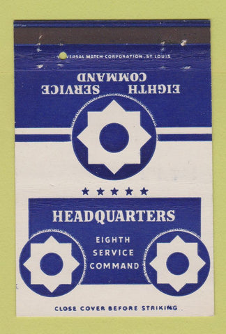 Matchbook Cover - Eighth Service Command HQ postcard 40 Strike