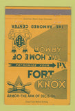 Matchbook Cover - Fort Knox Armored Center PX  40 Strike