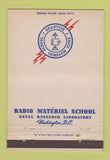 Matchbook Cover - Radio Materiel School Washington DC Navy postcard 40 Strike