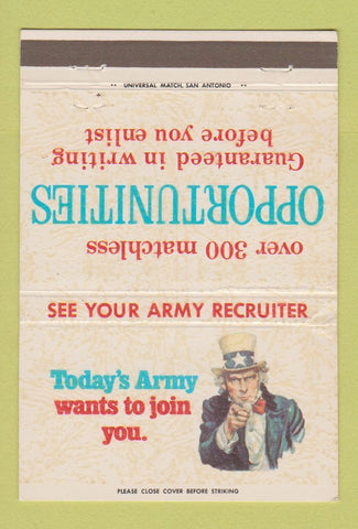 Matchbook Cover - Military Army Recruiting Uncle Sam 40 Strike