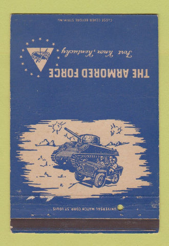 Matchbook Cover - Armored Force Fort Knox KY postcard 40 Strike