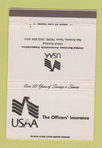 Matchbook Cover - USAA Auto Association Military San Antonio TX 40 Strike