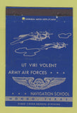 Matchbook Cover - Army Air Forces Navigation School Hondo TX postcard 40 Strike