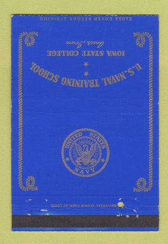Matchbook Cover US Naval Training Station Iowa State Ames IA postcard 40 Strike