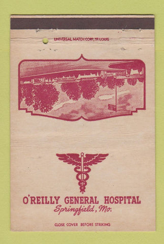 Matchbook Cover - O'Reilly General Hospital Springfield MO postcard 40 Strike