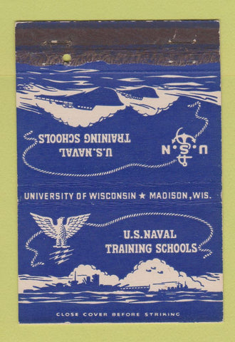 Matchbook Cover - US Naval Training Schools Madison WI PRINTING ERROR 40 Strike