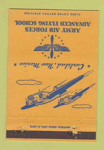 Matchbook Cover - Army Air Forces Advance Flying School Carlsbad NM 40 Strike